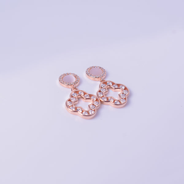 Rosé Bloom Drop Earrings