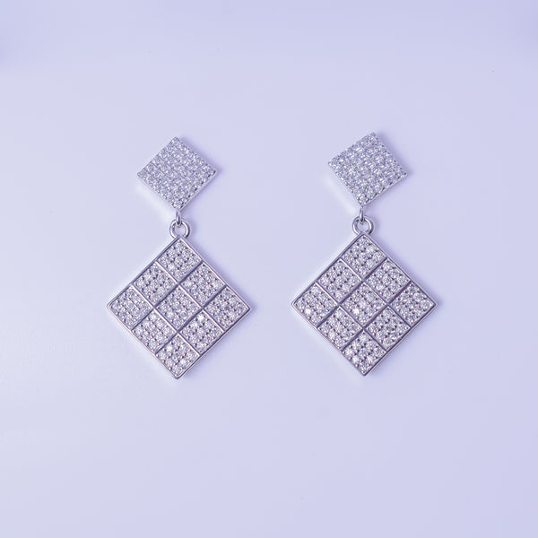 Celestial Grid Drop Earrings