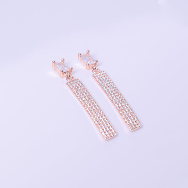 Blush Radiance Bar Drop Earrings
