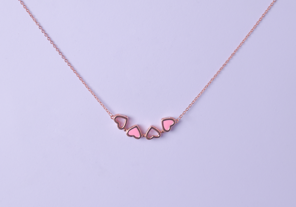 Rosé Heart Charm Chain Set