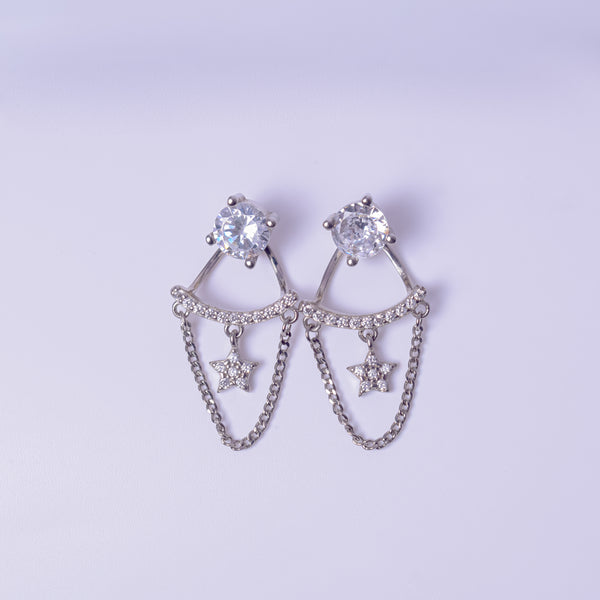 Celestial Star Chain Drop Earrings