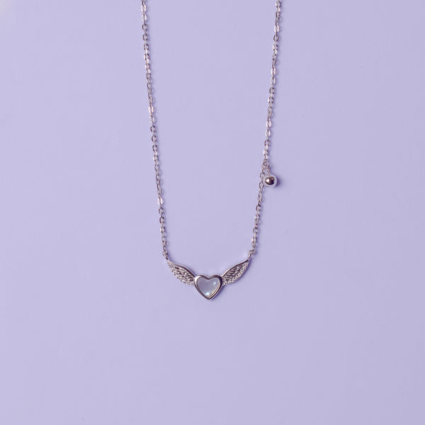 Angelic Pearl Heart Chain Set