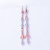 Rose Gold Dual Tone Tassel Drop Earrings