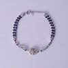 Floral Sparkle Black Bead Bracelet