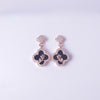 Midnight Clover Drop Earrings