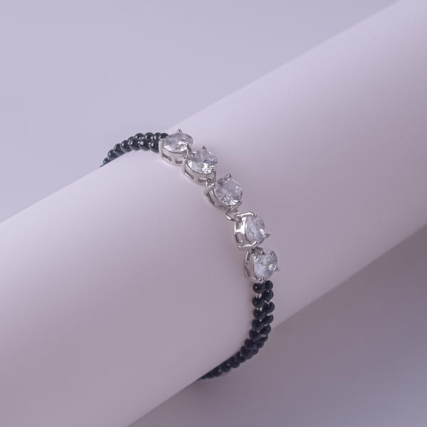 Celestial Teardrop Silver Mangalsutra Bracelet