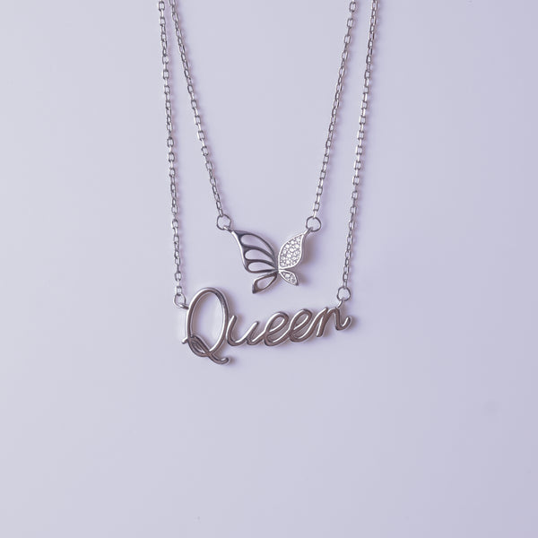 Butterfly Queen Name Pendant Necklace