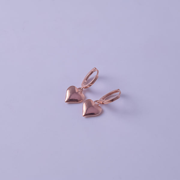 Rosé Heart Hoop Drop Earrings