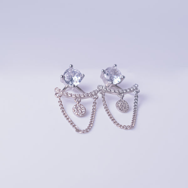 Celestial Chain Drape Stud Earrings