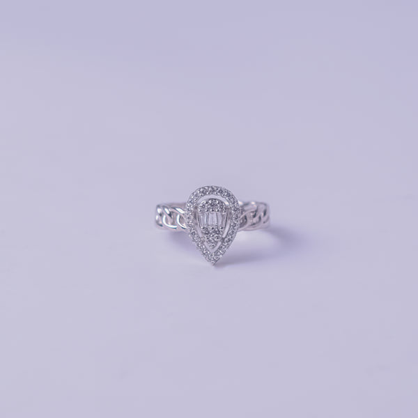Celestial Teardrop Halo Ring