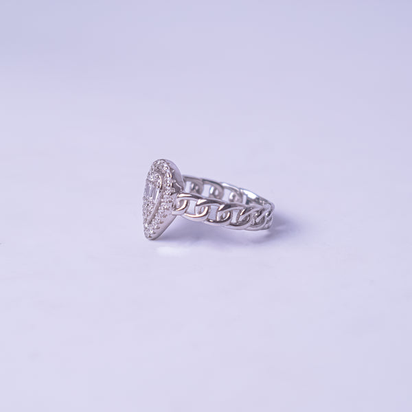 Celestial Teardrop Halo Ring