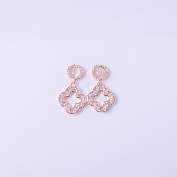 Rosé Bloom Drop Earrings