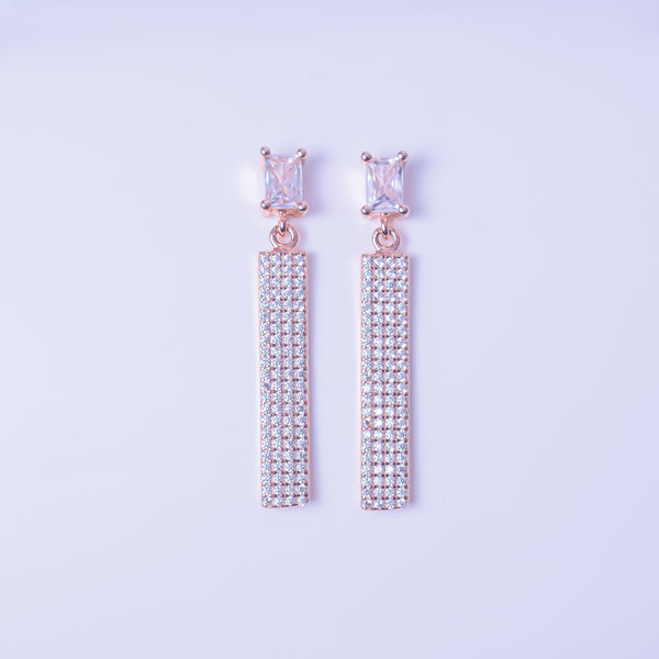 Blush Radiance Bar Drop Earrings