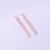 Blush Radiance Bar Drop Earrings