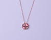 Rosé Heart Charm Chain Set