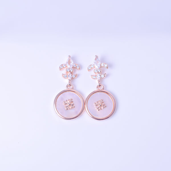 Rosé Pearl Bloom Drop Earrings