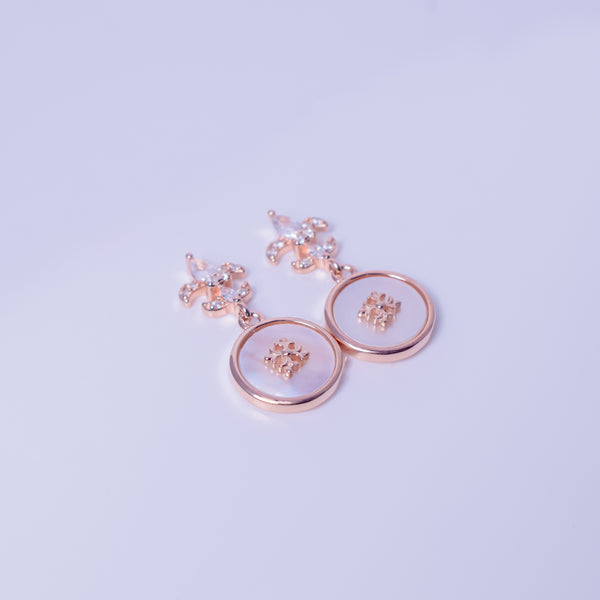 Rosé Pearl Bloom Drop Earrings