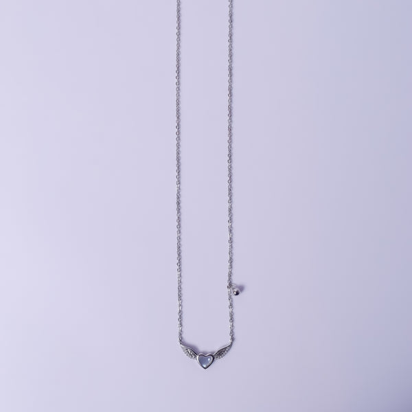 Angelic Pearl Heart Chain Set