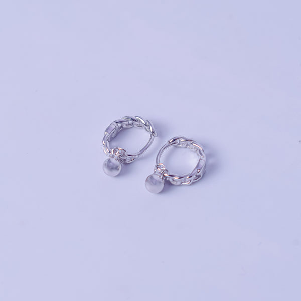 Luna Chain Hoop Drop Earrings