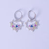 Rainbow Heart Charm Hoop Earrings