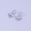 Rainbow Heart Charm Hoop Earrings