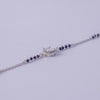 Princess Cut Solitaire Black Bead Bracelet