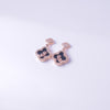 Midnight Clover Drop Earrings