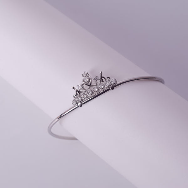Butterfly Crown Silver Bangle