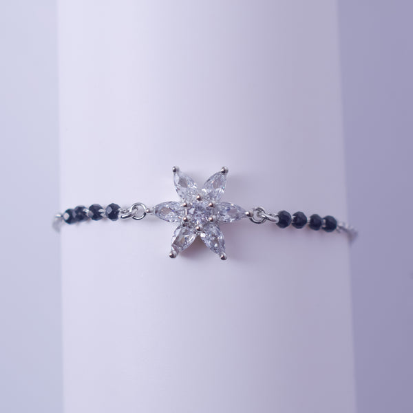 Midnight Bloom Silver Bracelet