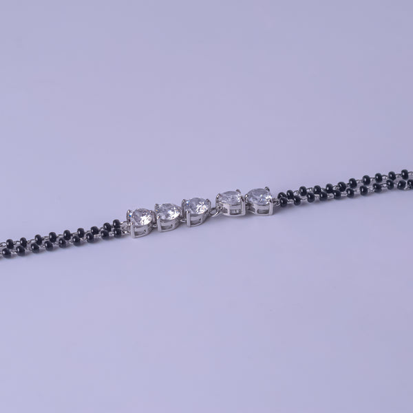 Celestial Teardrop Silver Mangalsutra Bracelet