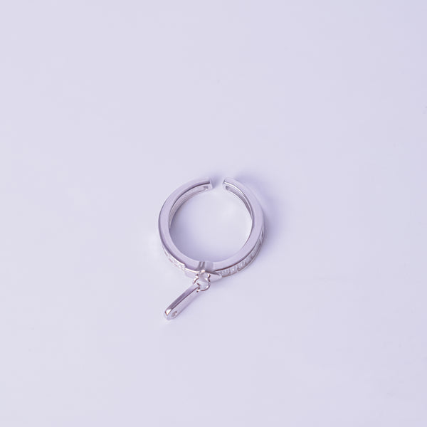 Luxe Zipper Charm Open Ring