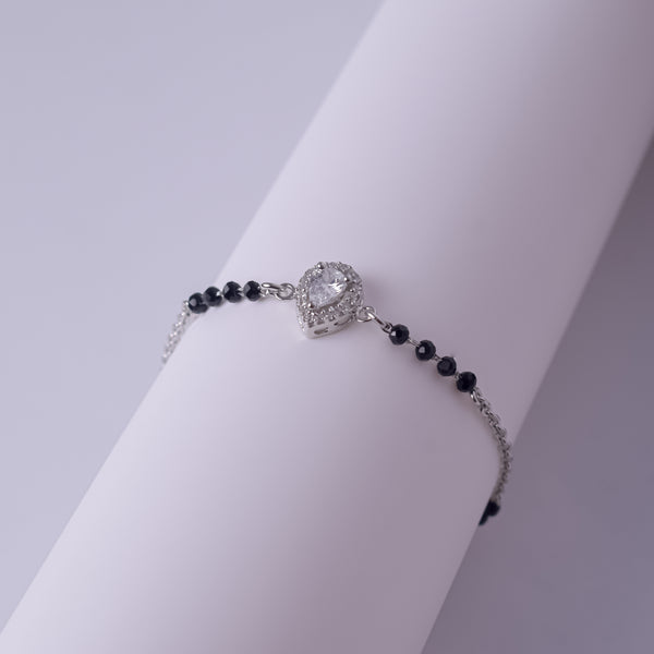 Eternal Heart Halo Silver Mangalsutra Bracelet