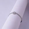 Dual Chain Halo Charm Silver Bracelet