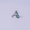 Emerald Halo Luxe Open Ring