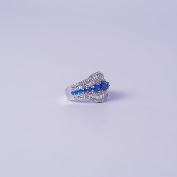 Royal Sapphire Cascade Statement Ring