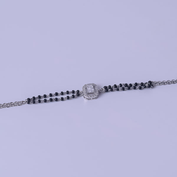 Radiant Emerald-Cut Silver Bracelet