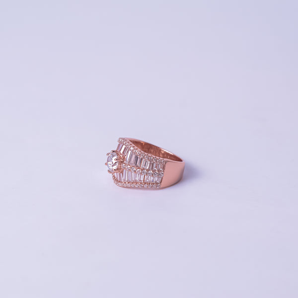 Blush Royale Baguette Statement Ring