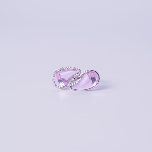 Blush Petal Glow Open Ring