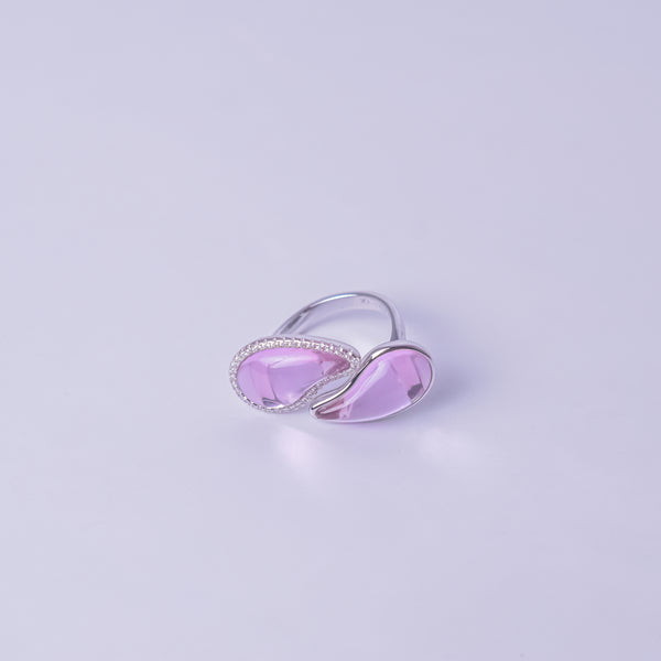 Blush Petal Glow Open Ring