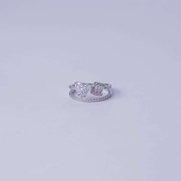Twin Spark Duo Statement Ring