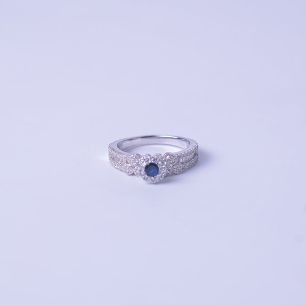 Midnight Bloom Sapphire Ring