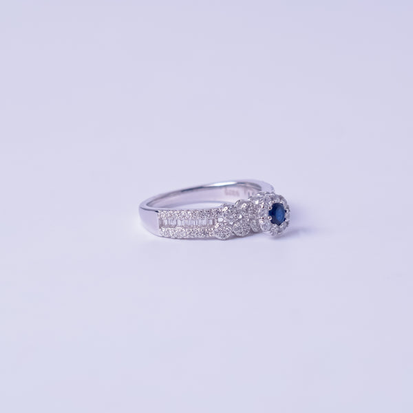 Midnight Bloom Sapphire Ring