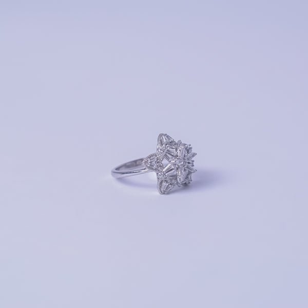 Radiant Snowflake Bloom Ring