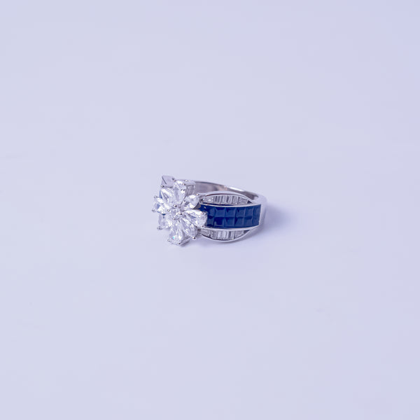 Midnight Blossom Statement Ring
