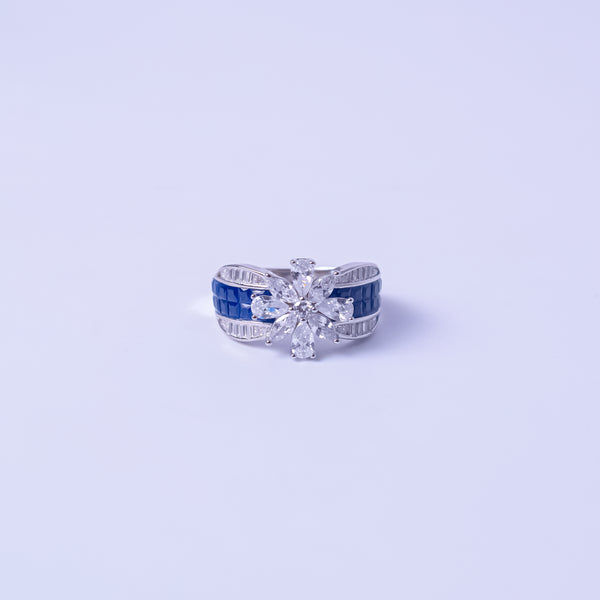 Midnight Blossom Statement Ring