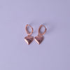 Rosé Heart Hoop Drop Earrings