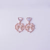 Pearl Heart Bow Drop Earrings