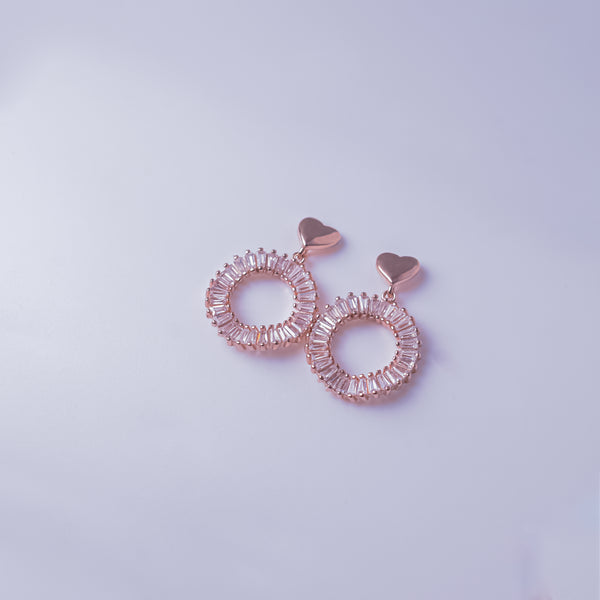 Crystal Halo Heart Drop Earrings