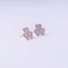 Pearl Glow Clover Stud Earrings